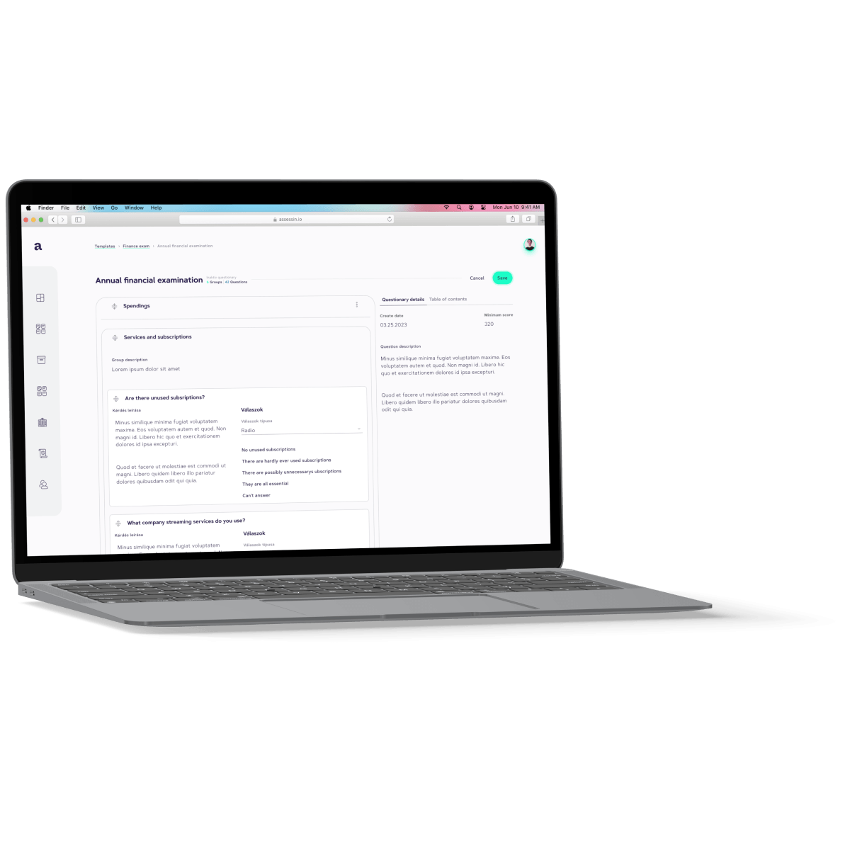 laptop with Assessin screen 2