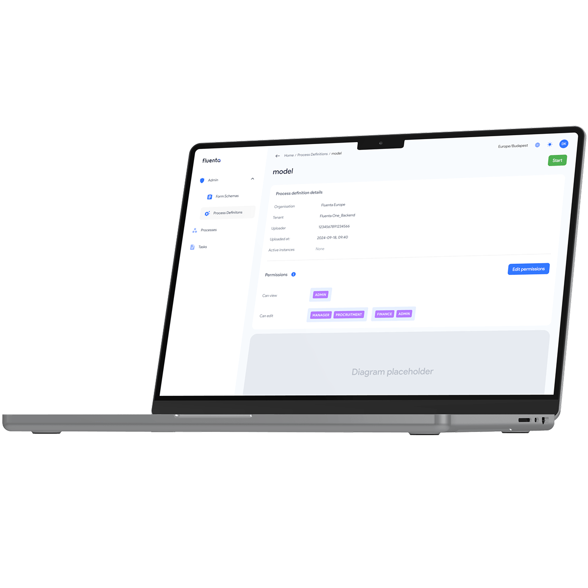 laptop with Fluenta screen