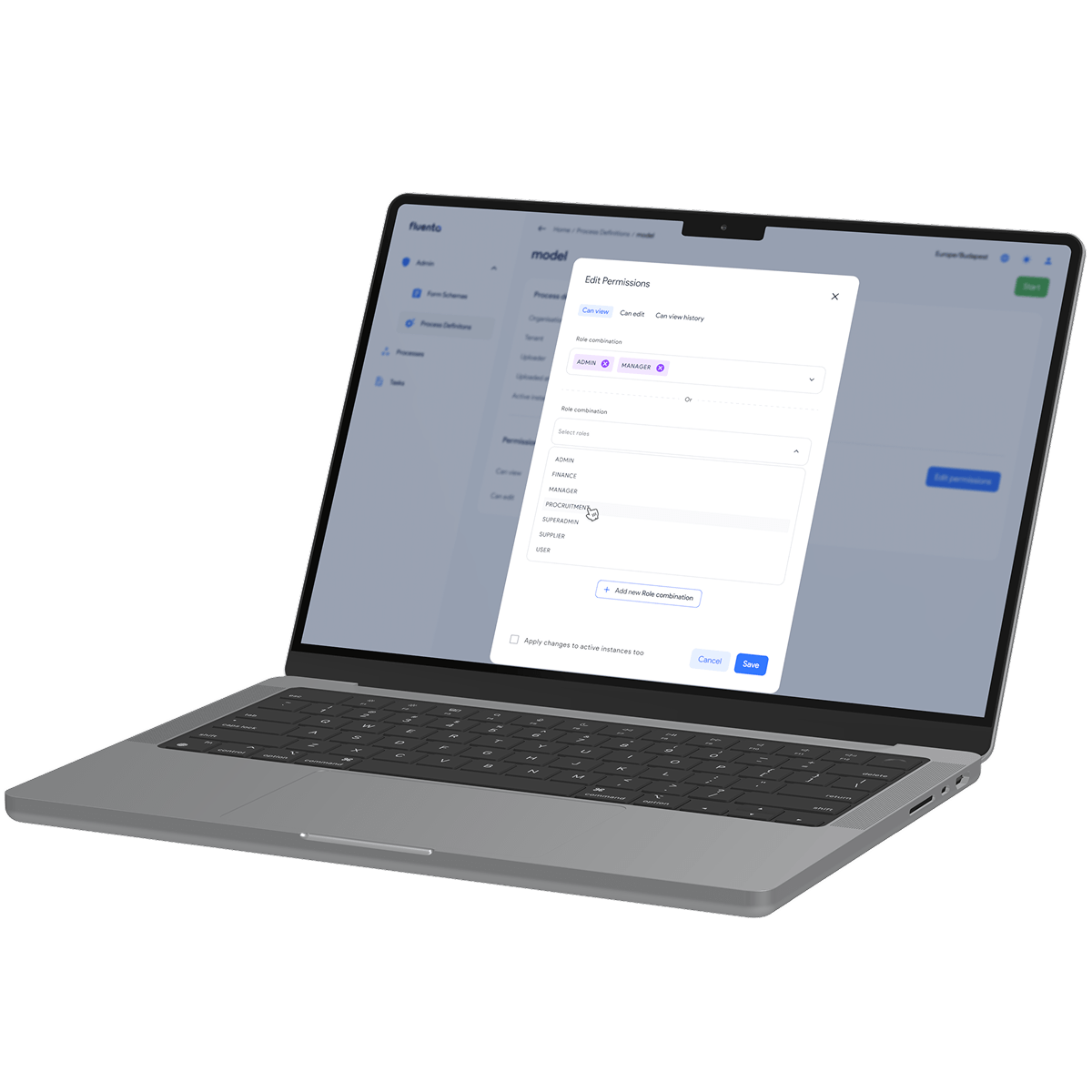 laptop with Fluenta screen