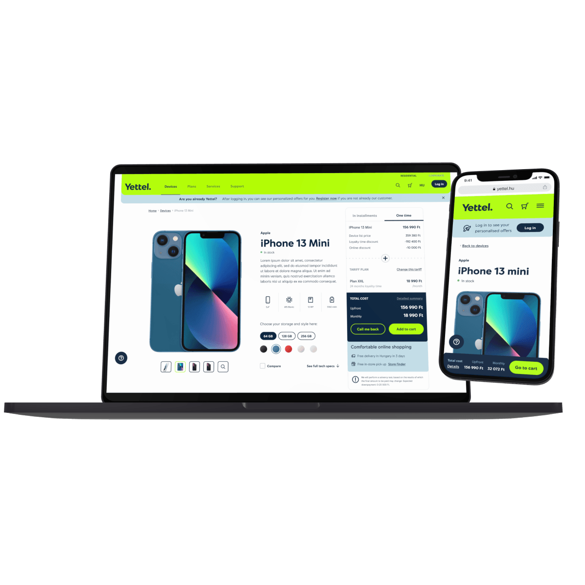 mobile and laptop Yettel screen 2