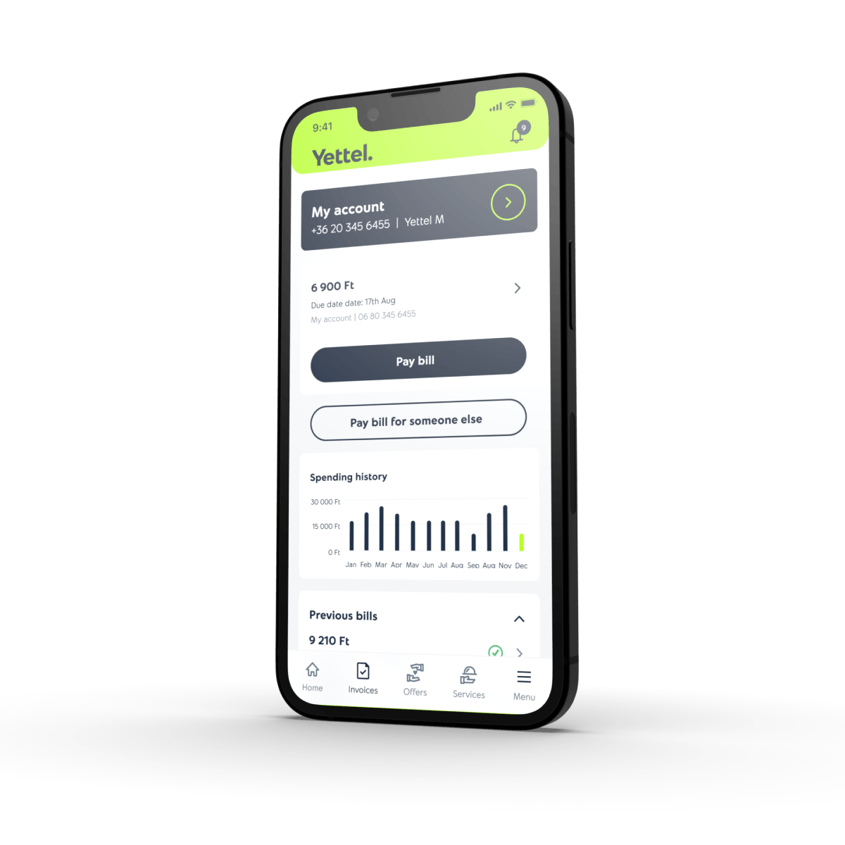 mobile with Yettel screen 4