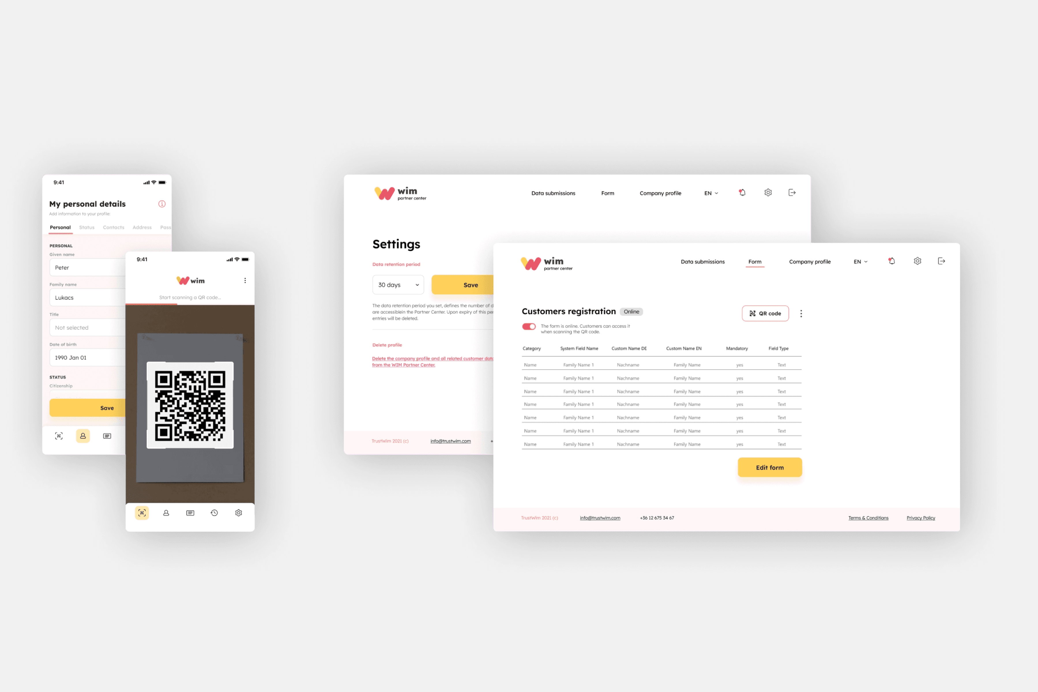 multiple screens with WIM screenshots